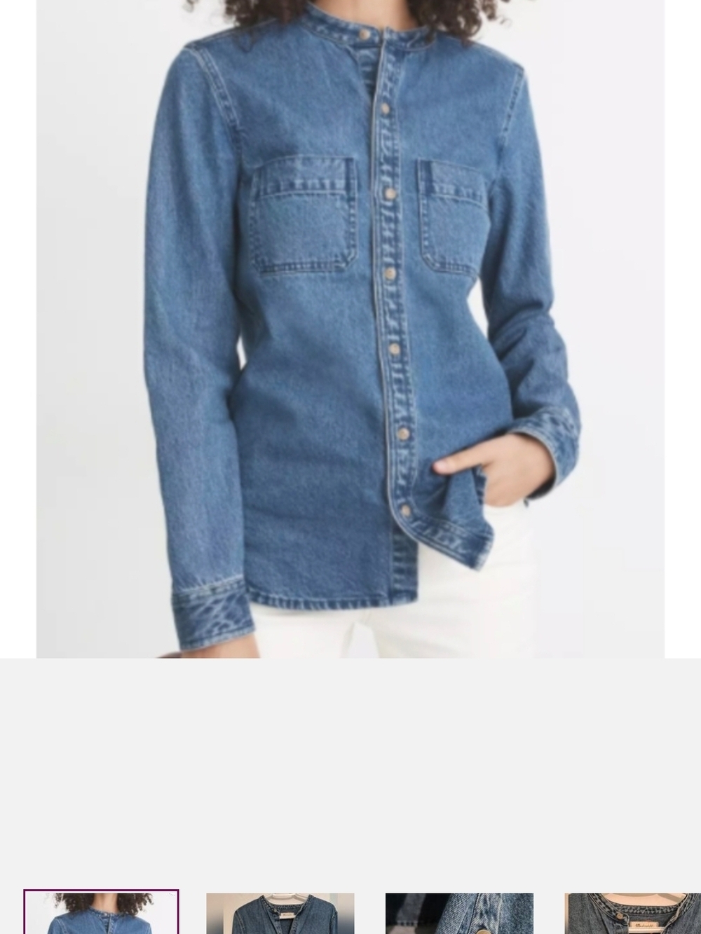 Madewell Mid-Blue Denim Button-Front Shirt
